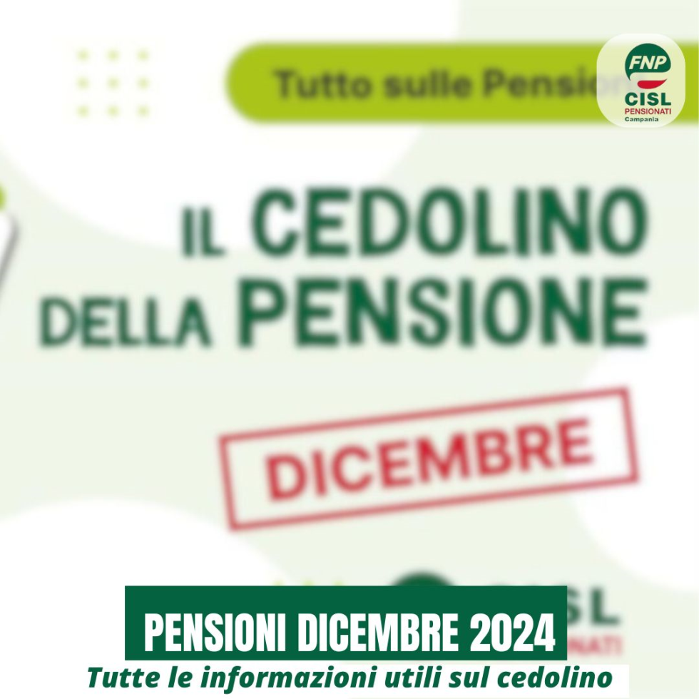 Cedolino pensione di dicembre 2024, le informazioni utili