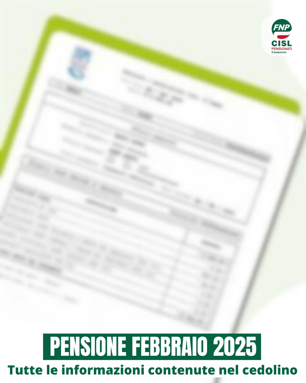 Cedolino pensione di febbraio 2025, le informazioni utili