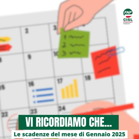 Vi ricordiamo che... scadenze e date utili di gennaio 2025