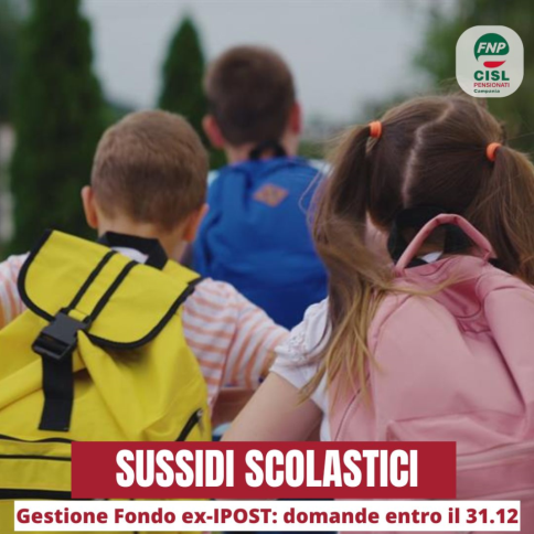 Sussidi scolastici Gestione Fondo ex-IPOST, domande entro il 31 dicembre